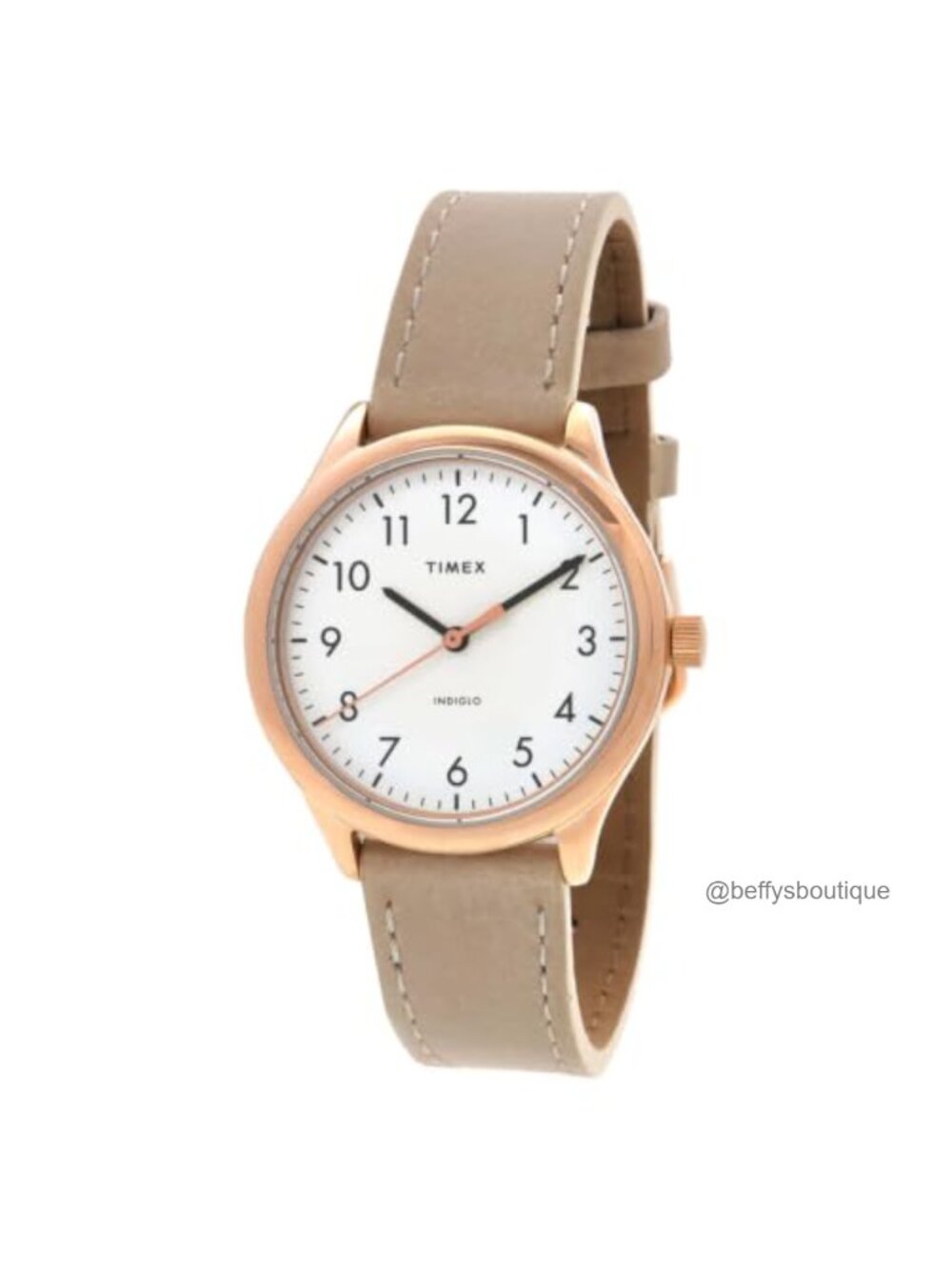 Quartz Analog Watch with Leather Strap, Water Resistant, 32mm Case